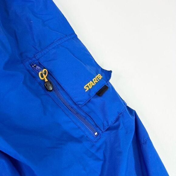 Starter Sweatpants Mens Medium Blue Mesh Baggy Windbreaker Bottom Activewear - Picture 4 of 13